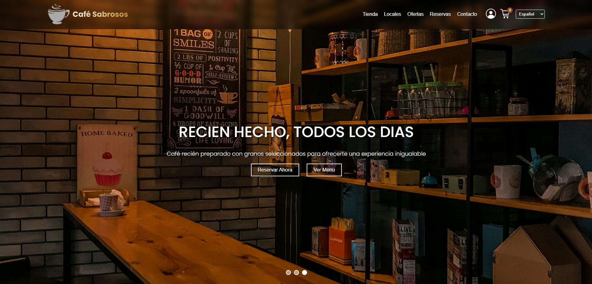 Captura del proyecto Cafe Sabrosos